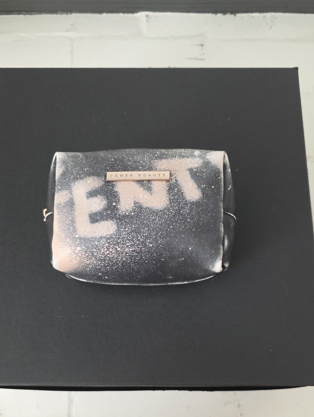 Fenty Beauty Black and Pink Spray-Effect Cosmetic Pouch